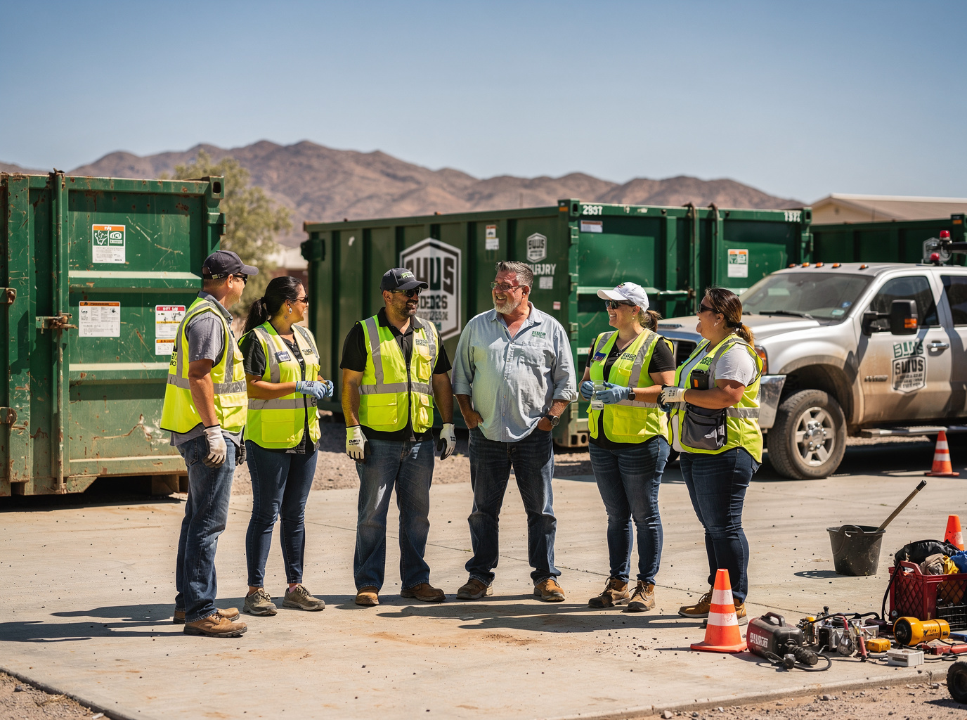 The El Paso Dumpster Rental Pros team at work in El Paso